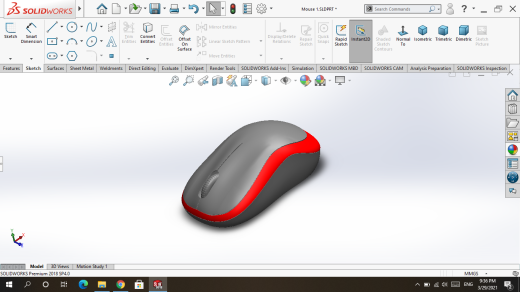 solidworks中的三维鼠标设计缩略图